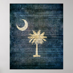 Poster Drapeau de la Caroline du Sud
