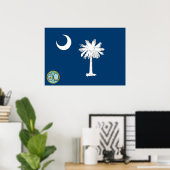 Poster Drapeau de la Caroline du Sud (Bureau à domicile)