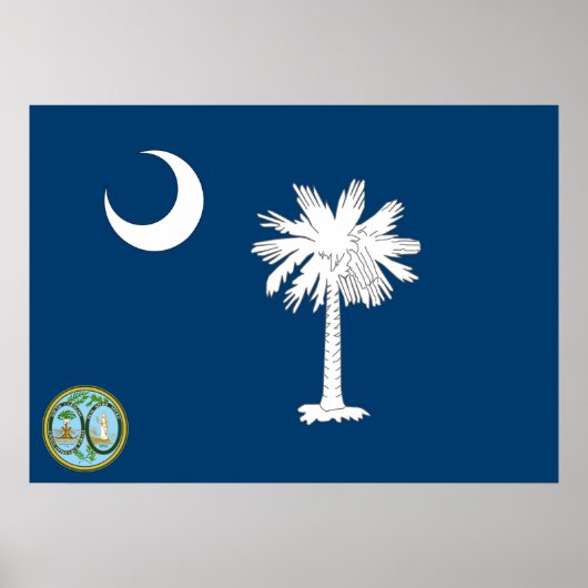 Poster Drapeau de la Caroline du Sud (Devant)