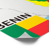 Poster drapeau de la carte du pays benin (Coin)