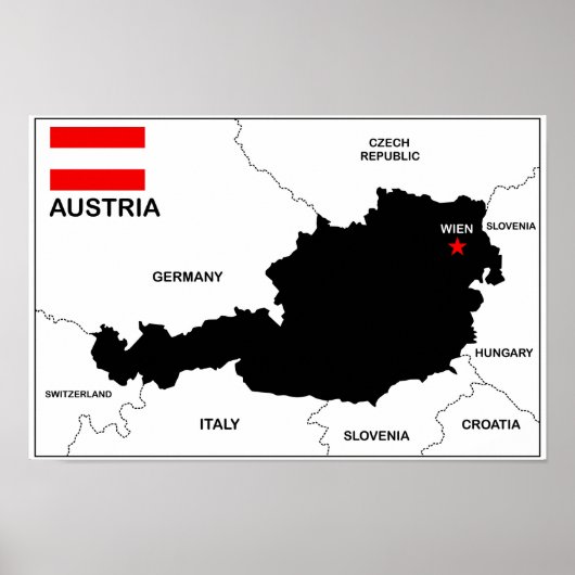 Poster drapeau de la carte politique australienne (Devant)