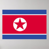 Poster Drapeau de la Corée du Nord (Devant)