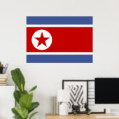 Poster Drapeau de la Corée du Nord (Bureau à domicile)