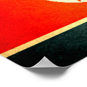 Poster Drapeau de la Corée du Nord embrassé par Sun (Coin)