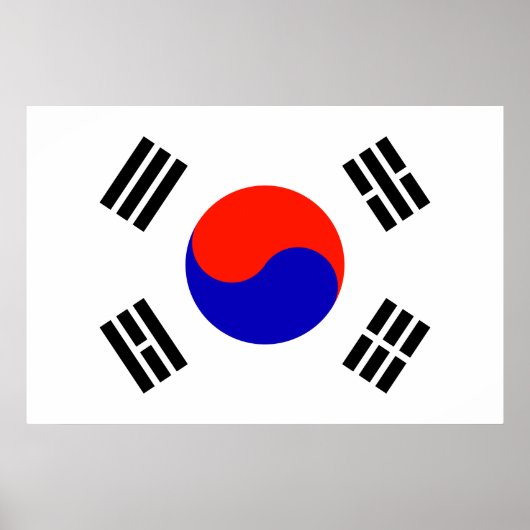 Poster Drapeau de la Corée du Sud (Devant)