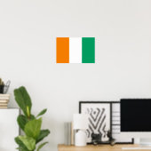 Poster Drapeau de la Côte d'Ivoire (Bureau à domicile)