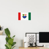 Poster Drapeau de la Fédération de Bosnie-Herzégovine (Bureau à domicile)