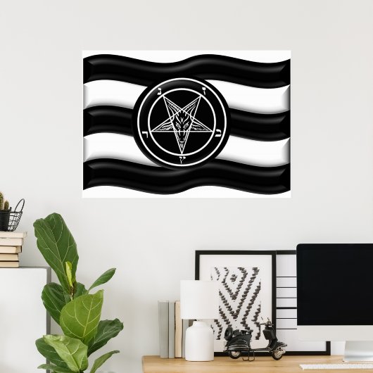 Poster Drapeau de la fierté Baphomet (Bureau à domicile)