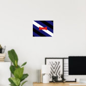 Poster Drapeau de la fierté de jeu de chiot (Bureau à domicile)