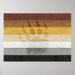 Poster drapeau de la fierté de l'ours de SlipperyJoe's te