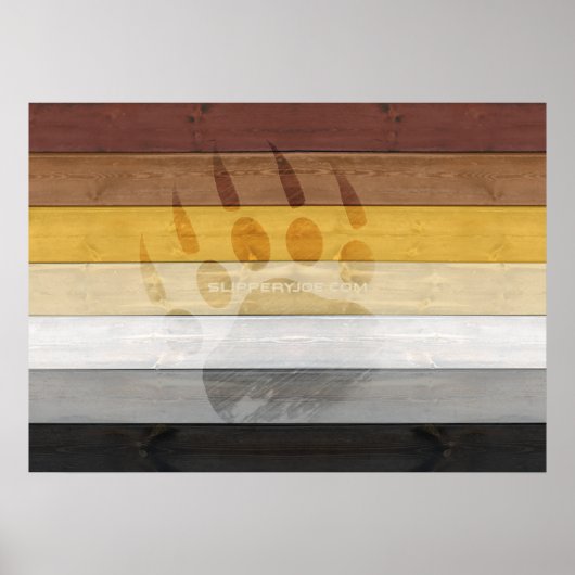 Poster drapeau de la fierté de l'ours de SlipperyJoe's te (Devant)