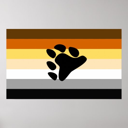 Poster Drapeau de la fierté de l'ours et paw (Devant)