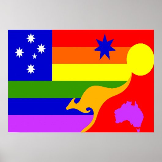 Poster Drapeau de la fierté GLBT australienne (Devant)
