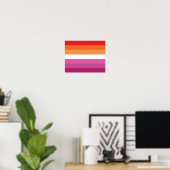 Poster Drapeau de la fierté lesbienne (Bureau à domicile)