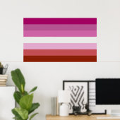 Poster Drapeau de la fierté lesbienne (Bureau à domicile)