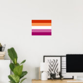 Poster Drapeau de la fierté lesbienne (5 bandes) (Bureau à domicile)
