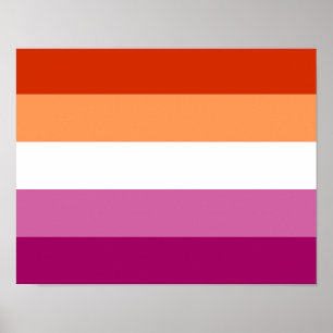 Poster Drapeau de la fierté lesbienne (5 bandes)