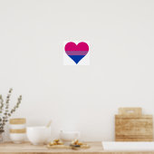 Poster Drapeau de la fierté LGBTQ du coeur bisexuel (Cuisine)