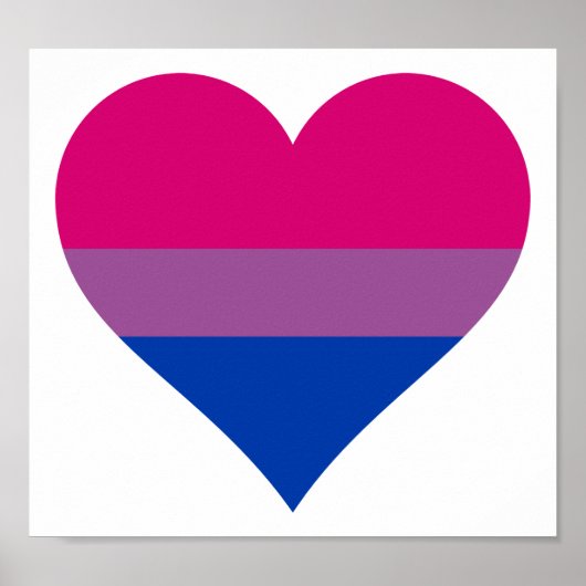 Poster Drapeau de la fierté LGBTQ du coeur bisexuel (Devant)