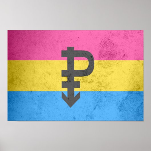 Poster Drapeau de la fierté Pansexual (Devant)