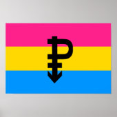 Poster Drapeau de la fierté Pansexual (Devant)