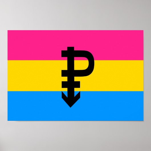 Poster Drapeau de la fierté Pansexual (Devant)