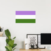 Poster Drapeau de la fierté queer (Bureau à domicile)