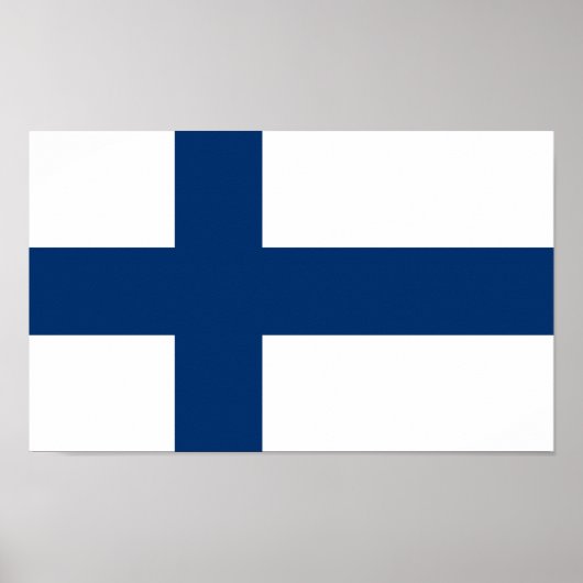 Poster Drapeau de la Finlande (Devant)