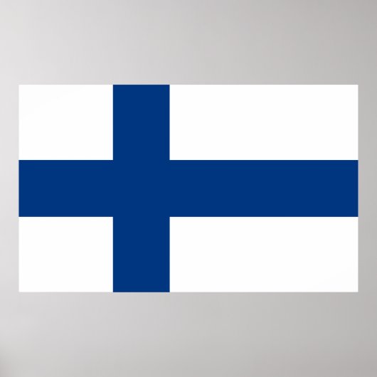 Poster Drapeau de la Finlande Croix Bleue Suomi (Devant)