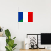 Poster drapeau de la france italie à mi-symbole (Bureau à domicile)