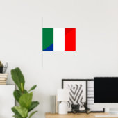 Poster drapeau de la france italie à mi-symbole (Bureau à domicile)