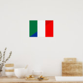 Poster drapeau de la france italie à mi-symbole (Cuisine)