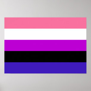 Poster Drapeau de la Genderfluidité Pride