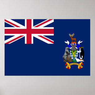 Poster Drapeau de la Géorgie du Sud et des îles Sandwich