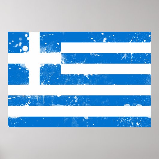 Poster Drapeau de la Grèce (Devant)