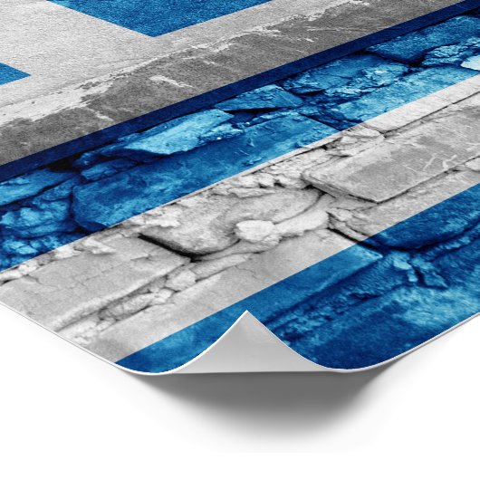 Poster Drapeau de la Grèce (Coin)