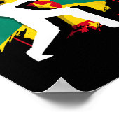 Poster Drapeau de la Grenade Silhouette de cricket grenad (Coin)