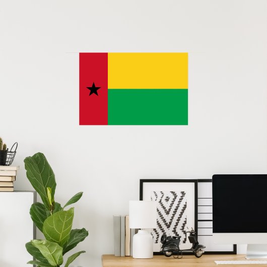 Poster drapeau de la Guinée-Bissau (Bureau à domicile)