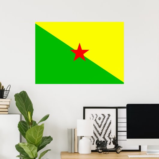 Poster Drapeau de la Guyane (Bureau à domicile)