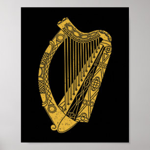 Poster Drapeau de la Harpe d'Irlande Drapeau Symbole de l