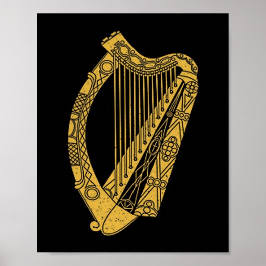 Poster Drapeau de la Harpe d'Irlande Drapeau Symbole de l (Devant)