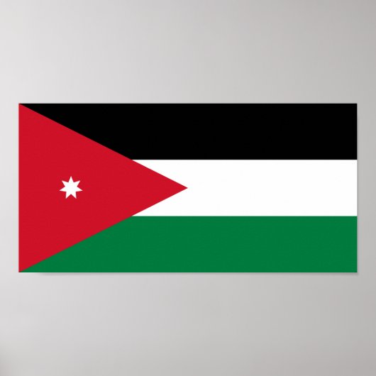 Poster Drapeau de la Jordanie (Devant)