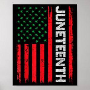 Poster Drapeau de la Liberté Usa 19 juin 1865 Africain