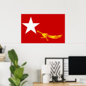 Poster Drapeau de la Ligue nationale pour la démocratie (Bureau à domicile)