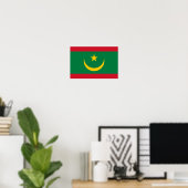 Poster Drapeau de la Mauritanie (Bureau à domicile)