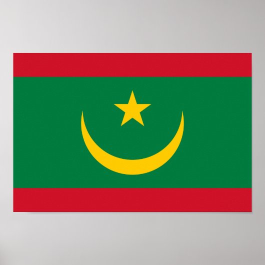 Poster Drapeau de la Mauritanie (Devant)