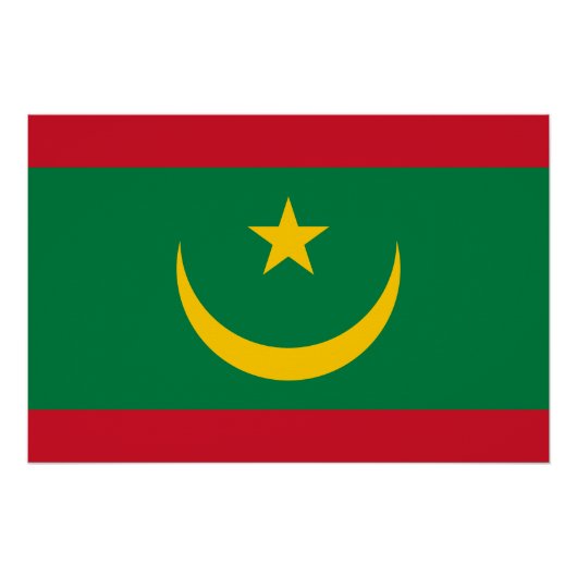 Poster Drapeau de la Mauritanie (Devant)