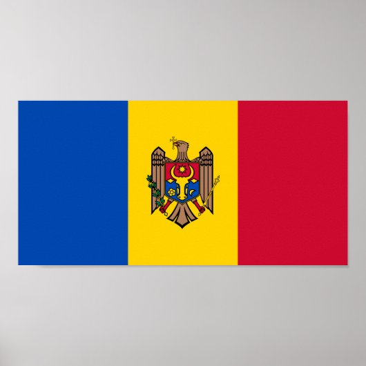 Poster Drapeau de la Moldavie (Devant)