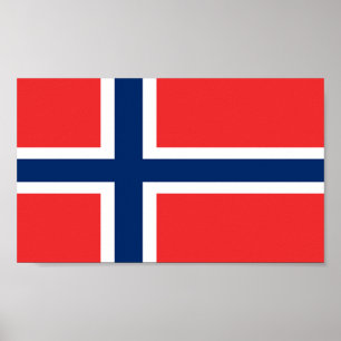 Poster Drapeau de la Norvège