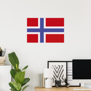 Poster Drapeau de la Norvège